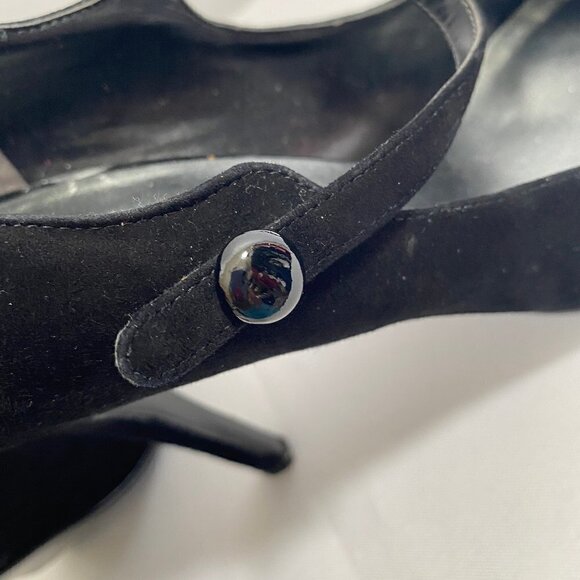 Peep Toe Suede High Heel Shoes - Picture 7 of 16